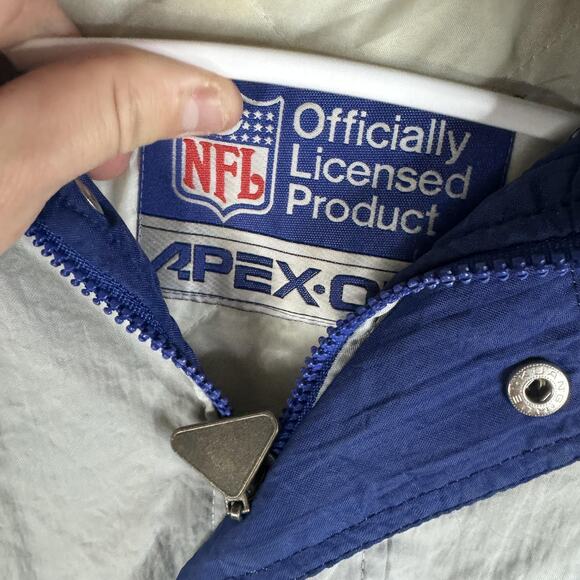 Vintage Dallas Cowboys Jacket Pullover Mens Medium Blue White Autograph - Picture 7 of 16